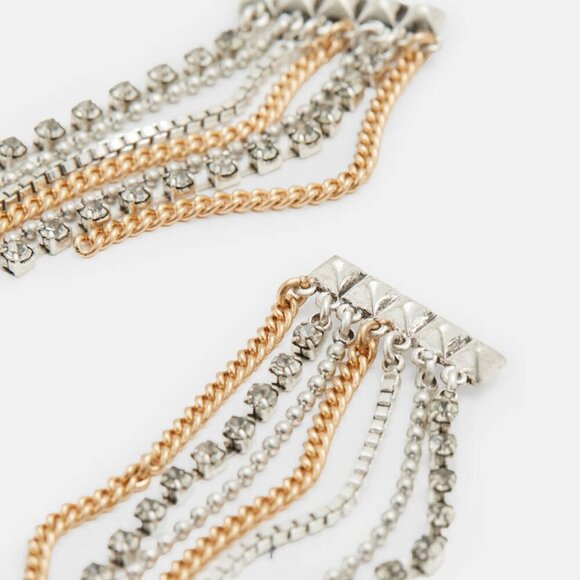 ALLSAINTS Farrah Mult-Tonal Chain Earrings - Picture 2 of 4